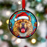 Chow Chow in Santa Hat Suncatcher Decoration